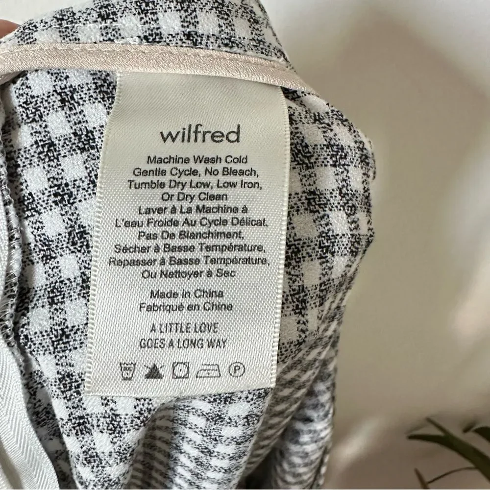Wilfred Aritzia Gingham Kick Flare Pants High Rise Cropped Size Small - Picture 10 of 11